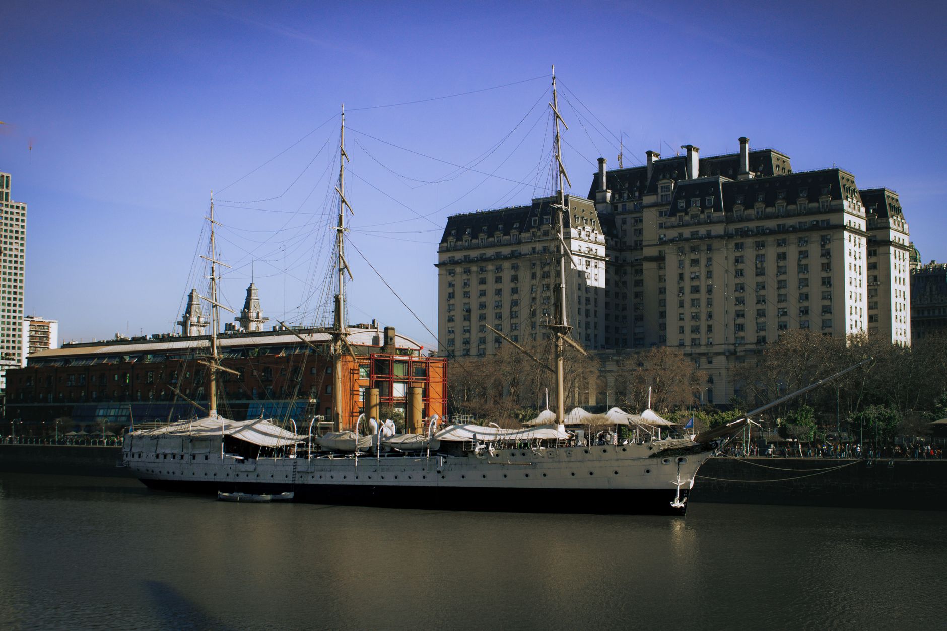 Residential towers and Puente de la Mujer in Puerto Madero